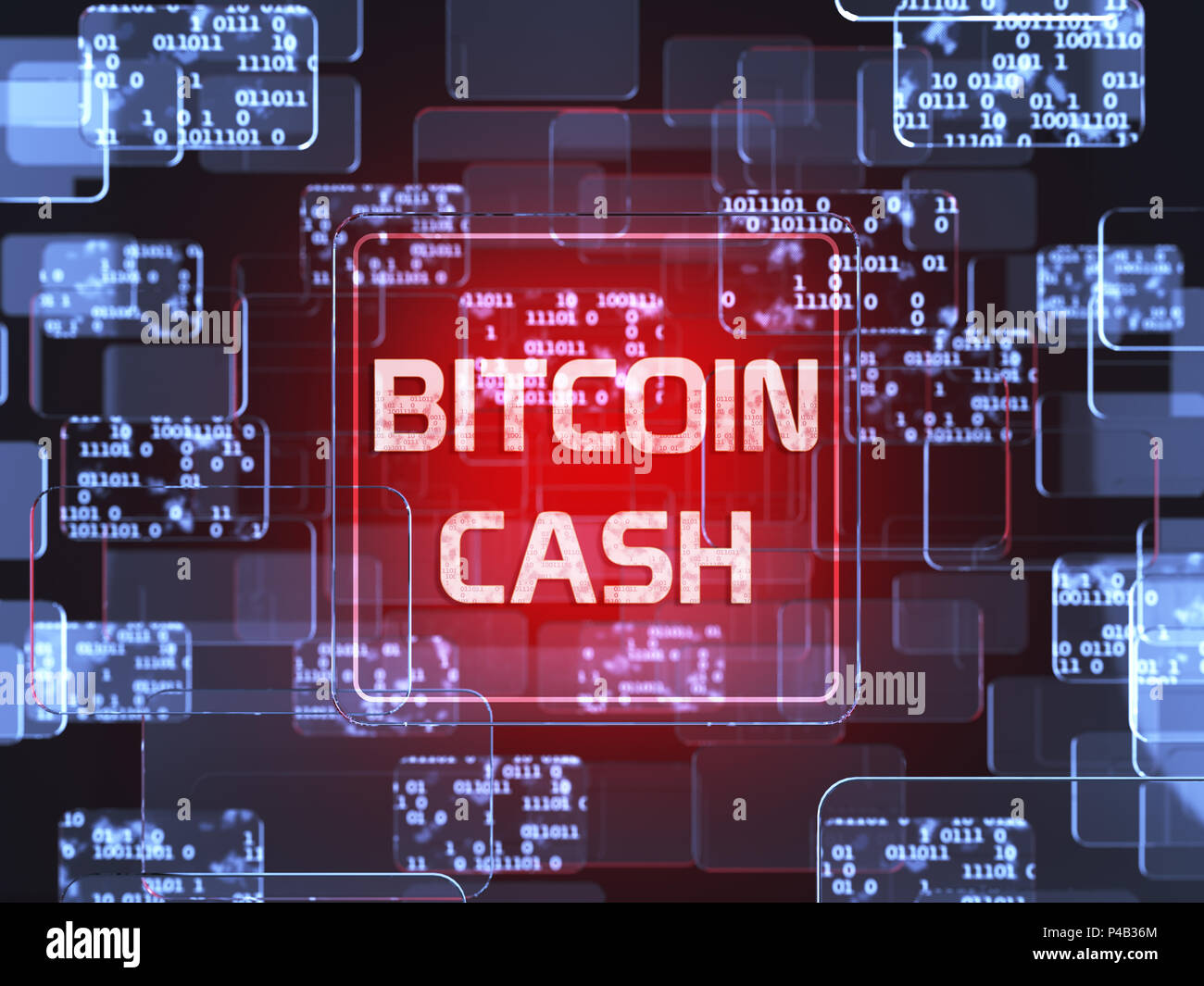 Future Technology Block Chain Cryptocurrency Bitcoin Cash Red - 